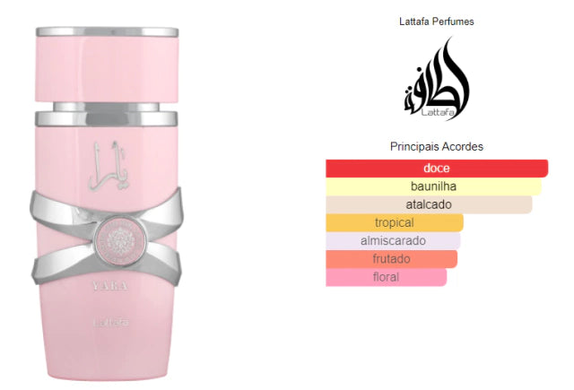 Exclusivo: Perfume Árabe Yara Lattafa (100ml) - (Leve 2 e Econmize) + Envio Grátis Hoje